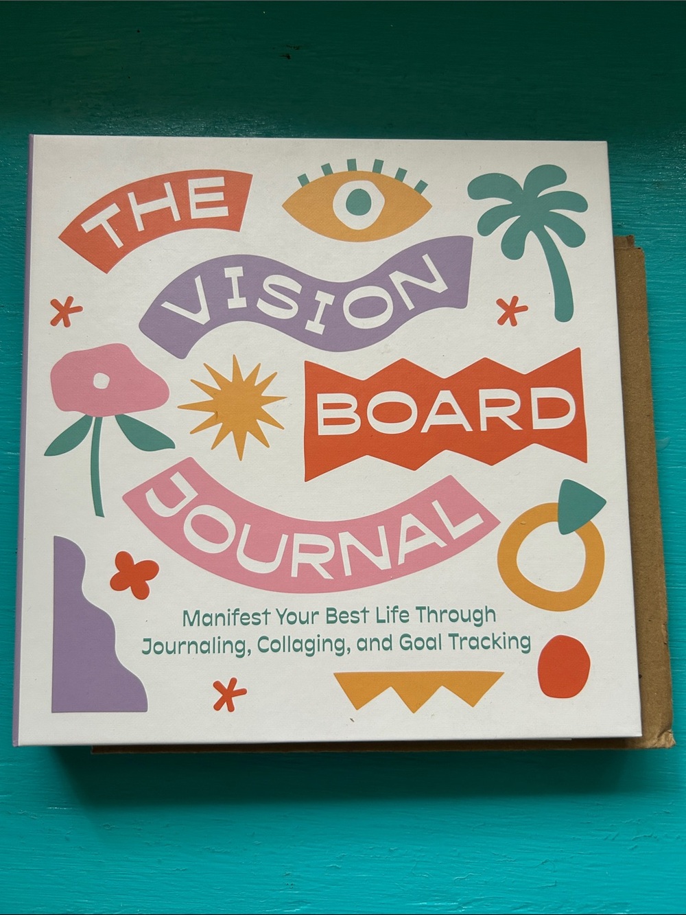 Studio Vision Board Journal - White with Teal, Pink, Orange, Purple Accents